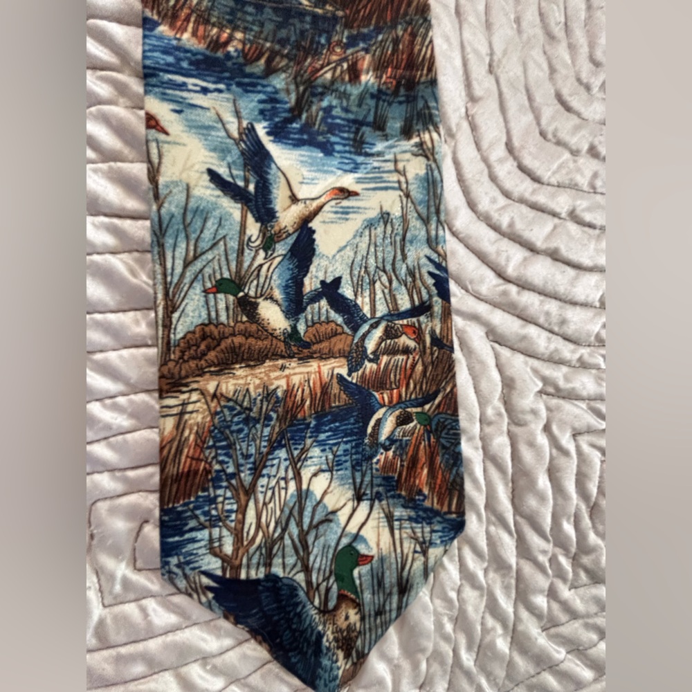Wild Duck Bird Print Tie Ecology Nature Animals Normcore Greencore tree hugger